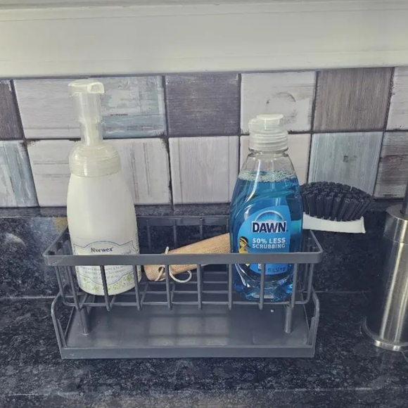 Gray Plastic Sink Caddy Organizer - Gray - Picture 4 of 11